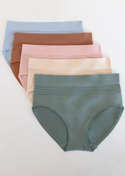 Yummie 5 Pack Non-shaping Retro Brief In Assorted Stripes
