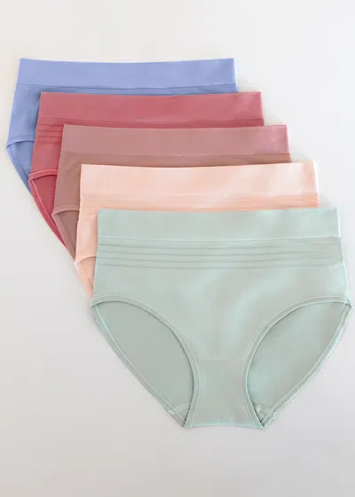 Yummie 5 Pack Non-shaping Retro Brief In Multi