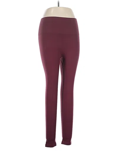 Pre-owned Yummie Active Pants In Burgundy