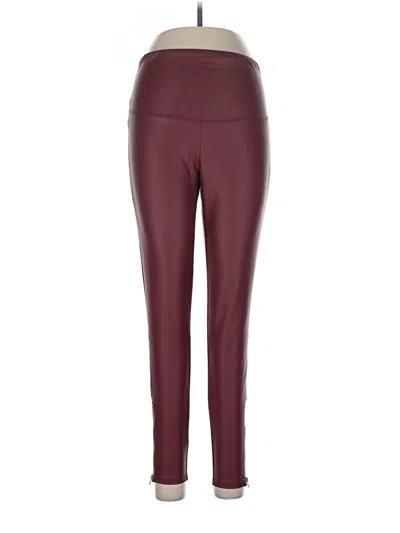 Pre-owned Yummie Active Pants In Burgundy