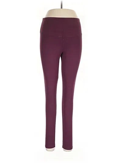 Pre-owned Yummie Active Pants In Burgundy