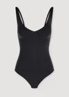 Yummie Bella Convertible V-neck Shaping Bodysuit In Black