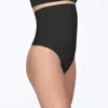 YUMMIE BRILL HIGH WAIST THONG IN BLACK