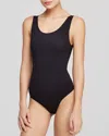 Yummie By Heather Thomson Ruby Scoop Neck Bodysuit In Black