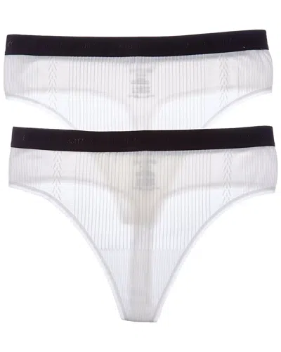 Yummie Eden Ribbed Thong In White