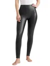 Yummie Faux Leather Shaping W/ Side Zip Legging In Black In Black