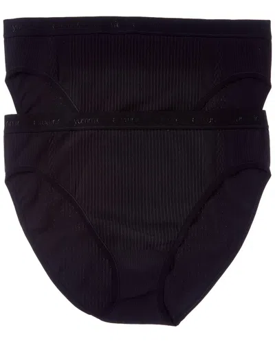 Yummie Gemma Ribbed Hi-leg Brief In Black