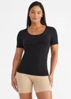 Yummie Holly Short Sleeve Shapewear Tee In Black