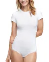 Yummie Short Sleeve Seamless Bodysuit In White