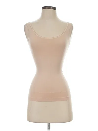 Pre-owned Yummie Tank Top Tan Strapless Neckline Tops In Brown