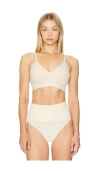 Yummie V Neck Bralette In White