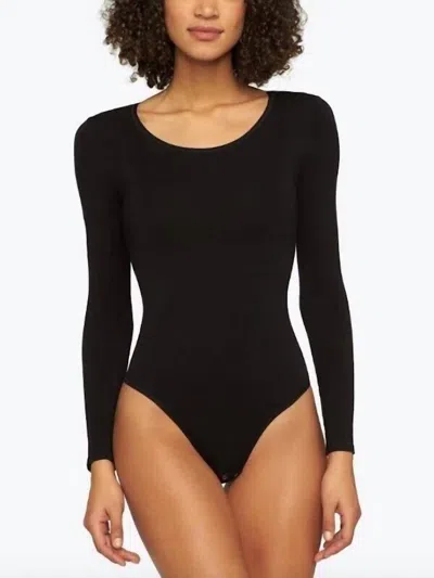 Yummie Women's Scoop Neck Thong Bodysuit In Black