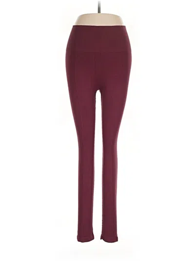 Pre-owned Yummie Yoga Pants In Burgundy
