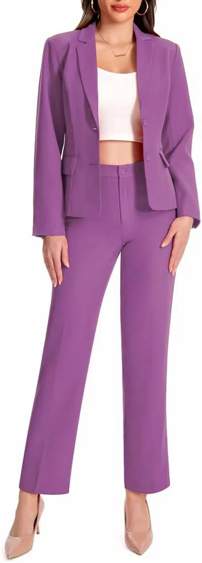 Yunclos Women's 2 Piece Suit Set In Purple
