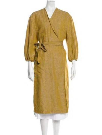 Pre-owned Yune Ho Linen Evening Jacket In Yellow