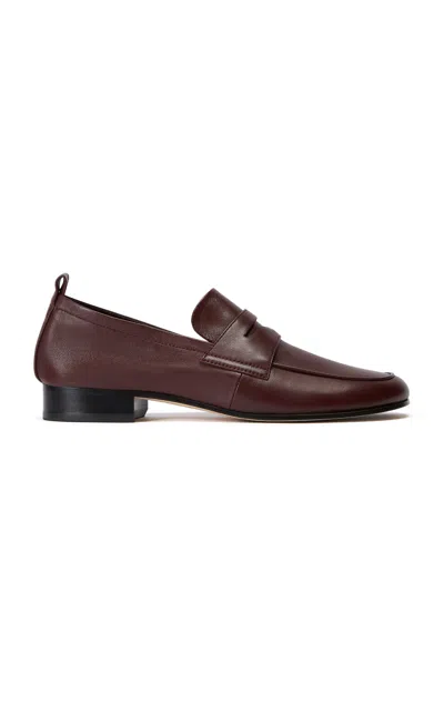 Yuni Buffa Fez Leather Loafers In Burgundy