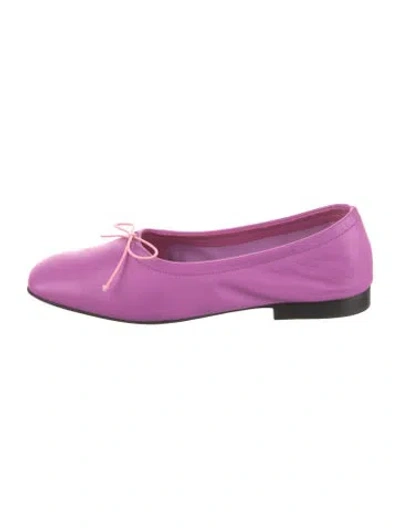 Pre-owned Yuni Buffa Leather Ballet Flats In Purple