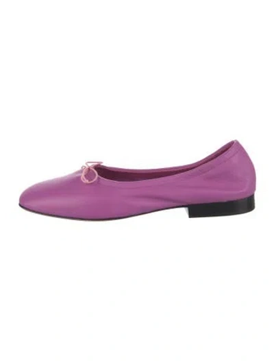 Pre-owned Yuni Buffa Leather Ballet Flats In Purple