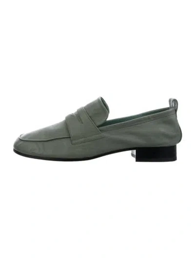 Pre-owned Yuni Buffa Leather Loafers In Green