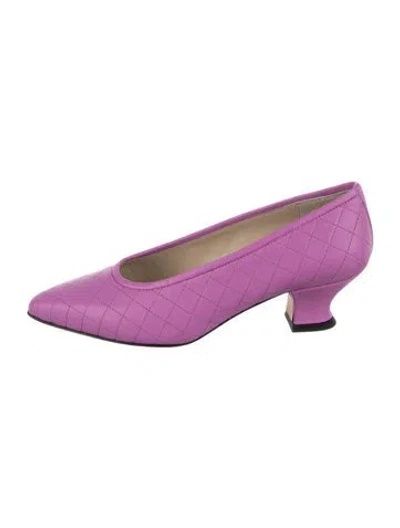 Pre-owned Yuni Buffa Leather Patterned Pumps In Pink