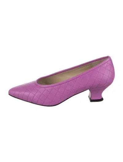 Pre-owned Yuni Buffa Leather Patterned Pumps In Pink