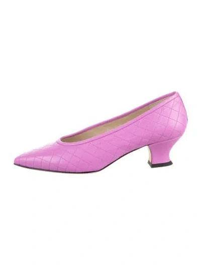 Pre-owned Yuni Buffa Leather Patterned Pumps In Purple