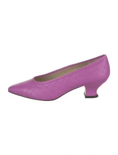 Pre-owned Yuni Buffa Leather Patterned Pumps W/ Tags In Purple