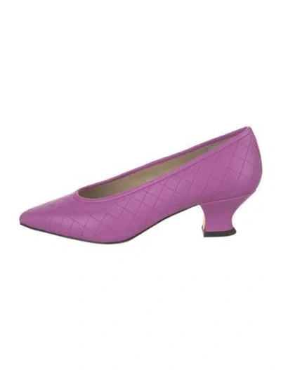 Pre-owned Yuni Buffa Leather Patterned Pumps W/ Tags In Purple