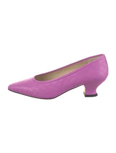 Pre-owned Yuni Buffa Leather Pumps In Purple