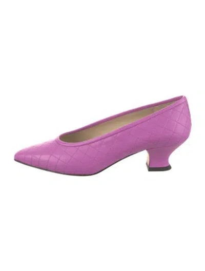 Pre-owned Yuni Buffa Leather Pumps In Purple