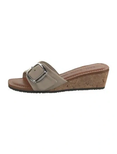 Pre-owned Yuni Buffa Leather Slides In Black/neutrals