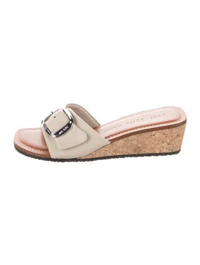 Pre-owned Yuni Buffa Leather Slides In Black/neutrals