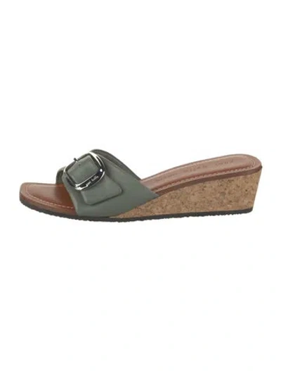 Pre-owned Yuni Buffa Leather Slides W/ Tags