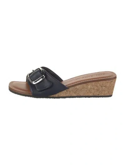 Pre-owned Yuni Buffa Leather Slides W/ Tags