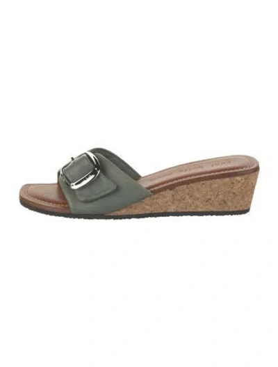 Pre-owned Yuni Buffa Leather Slides W/ Tags