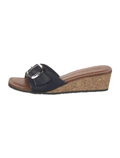 Pre-owned Yuni Buffa Leather Slides W/ Tags In Black/neutrals