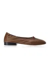 Yuni Buffa Pia Leather Ballet Flats In Brown