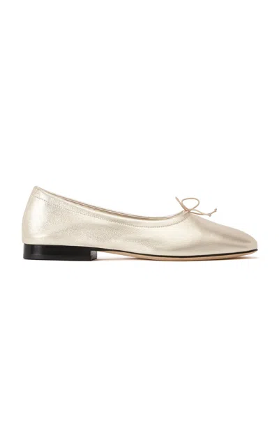 Yuni Buffa Pia Leather Ballet Flats In Gold