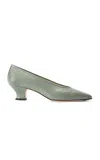 Yuni Buffa Roma Quilt-stitched Leather Pumps In Green
