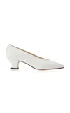 Yuni Buffa Roma Quilt-stitched Leather Pumps In White