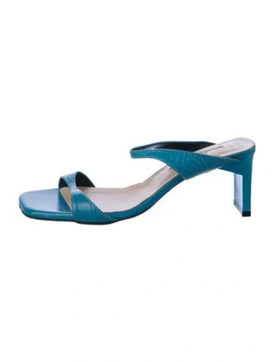 Pre-owned Yuul Yie Leather Slides In Blue