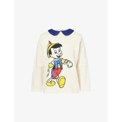 Yuura Asano Womens Harry Lambert For  X Disney Pinocchio Graphic-print Cotton-jersey Mini Dress In Multi