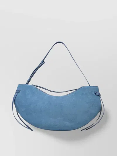 Yuzefi Logo Embossed Drawstring Shoulder Bag In Blue