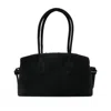 Yuzefi Rectangular Suede Shoulder Bag With Top Handles
