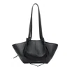 Yuzefi Mochi Pebble-grain Two-strap Shoulder Bag In Black