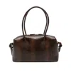 Yuzefi Brioche Leather Shoulder Bag In Brown