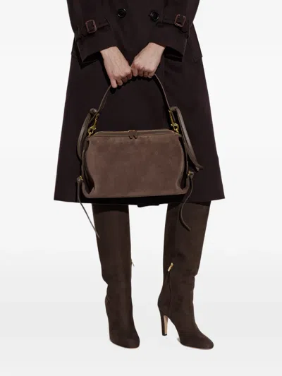 Yuzefi Bento Suede Shoulder Bag In Red
