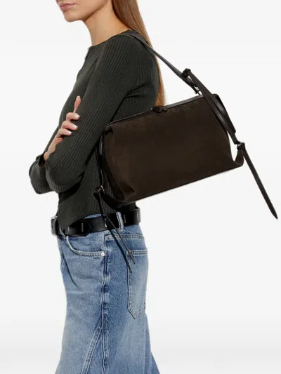Yuzefi Bento Suede Shoulder Bag In White