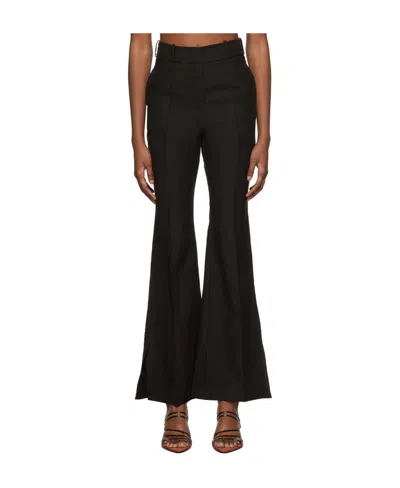 YUZEFI BLACK HIGH-WAISTED CASUAL PANTS