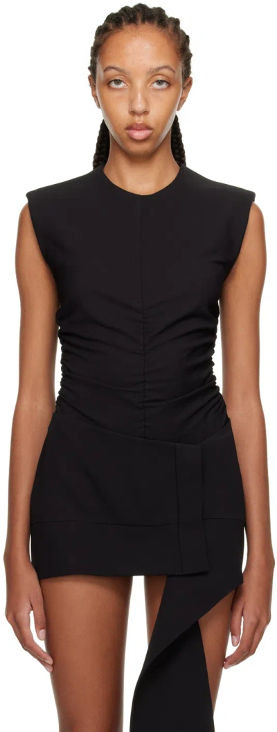 Yuzefi Black Ruched Bodysuit